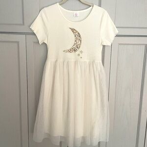 Girls Short Sleeved Cream Christmas Dress - size xxl18